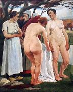 Eugene Laermans Women Bathing oil painting on canvas